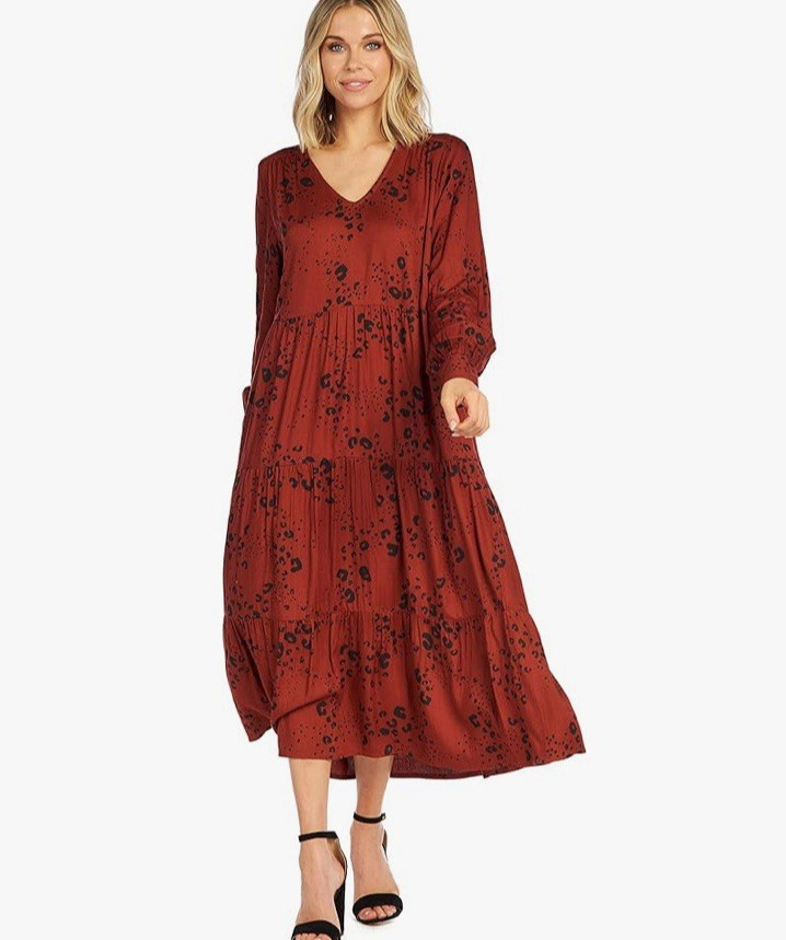 Mud Pie Womens Small Petal Tiered Maxi Dress Flowy Casual Dressy Summer NEW