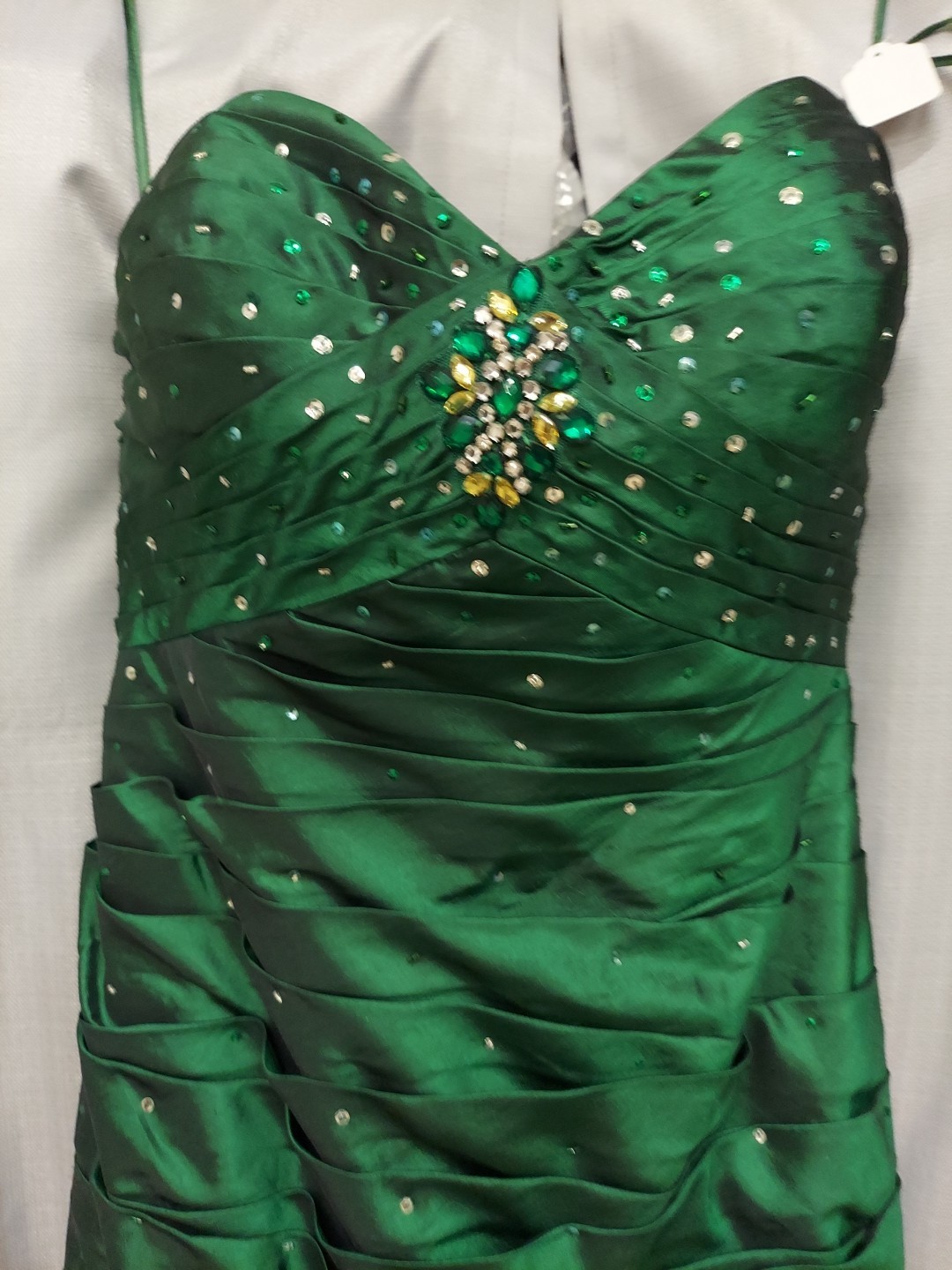 Maorilee Hunter Green Gem/sequence 15/16 Torso Dropped Mermaid Dress