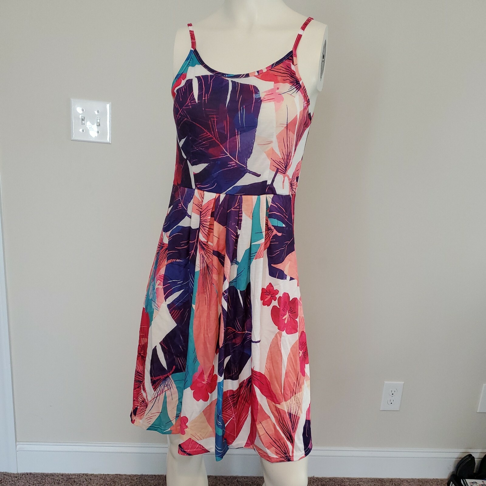 Womens Summer Dress Small Purple Pink Multi Color