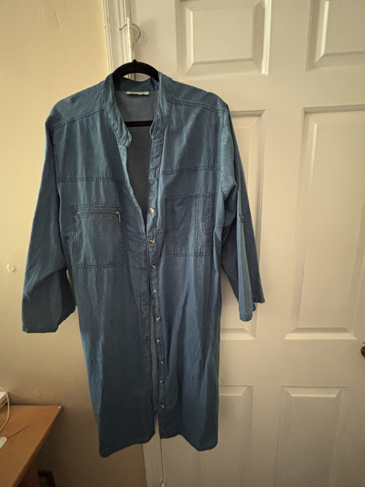 NWT Speed Limit Chambray Women’s Button-Down Lightweight Summer Denim Dress L