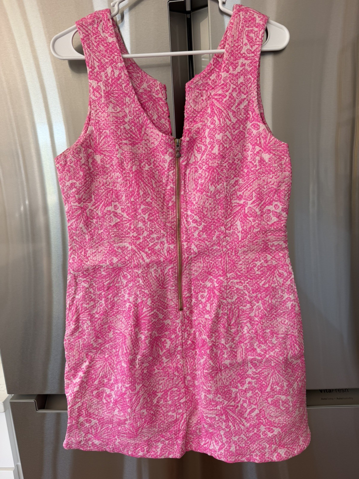 Lilly Pulitzer for Target Pink Shift Dress Size 14 Preppy Gold Zipper