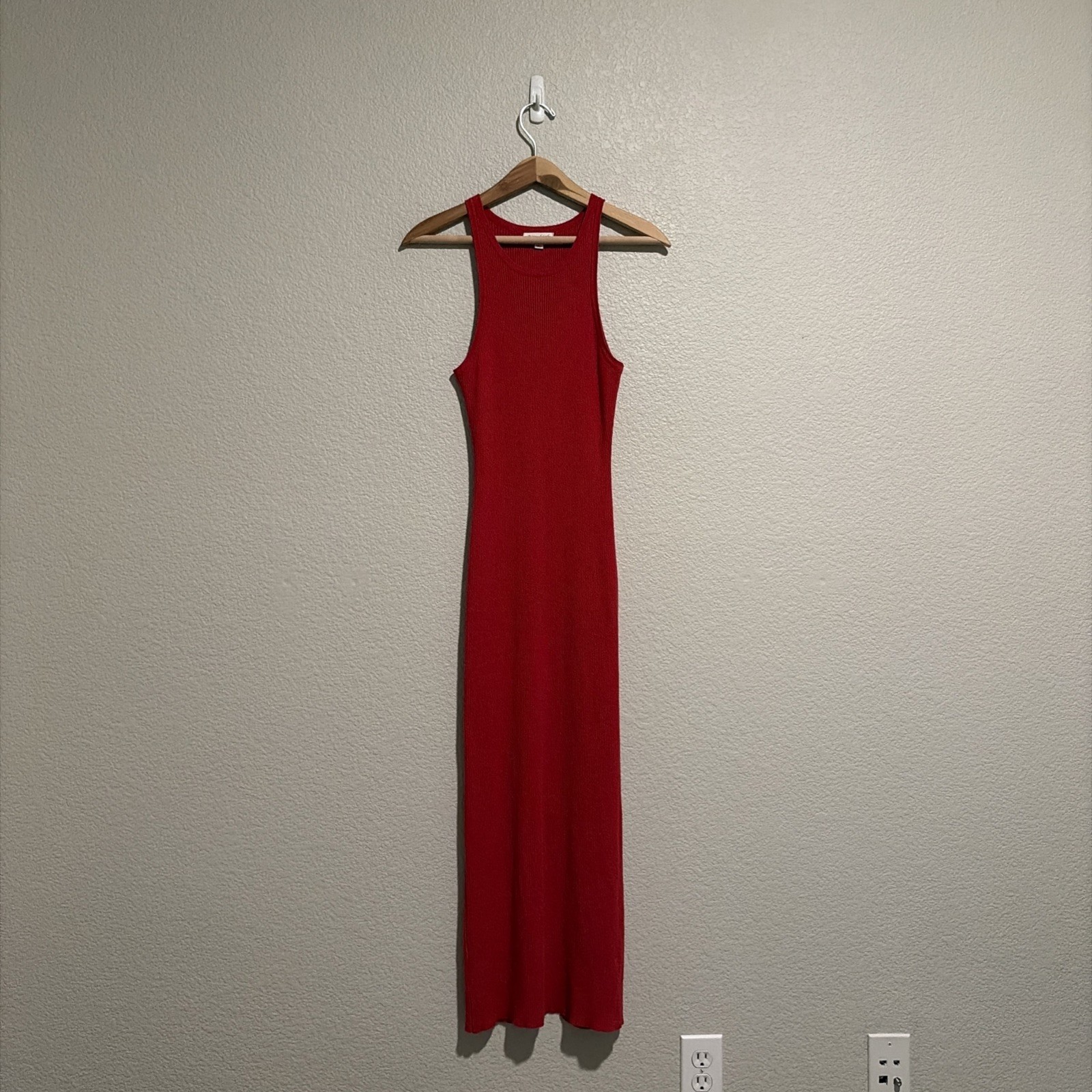 NEW Aim High Fashion Nova, Women S, Red Sleeveless Rib Bodycon Slit Long Dress
