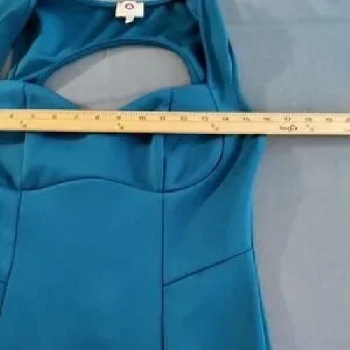 Bodycon‎ Sweetheart Open Back Teal Sexy Party Stretch Resort Boho Women Dress M