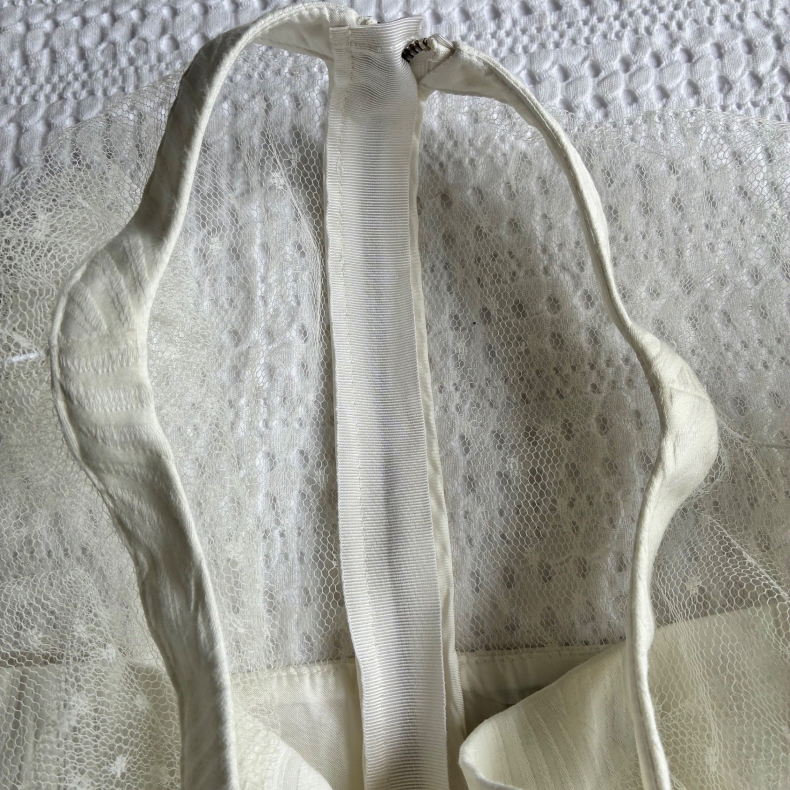 The Kooples Mini Dress Cream Mesh Illusion Neck Bustier 40/L Kentucky Derby