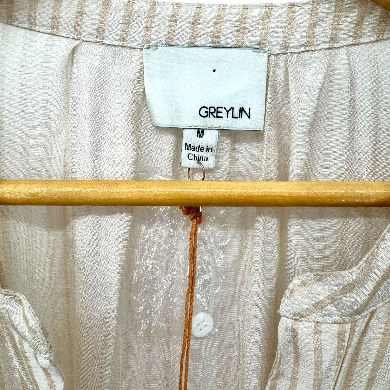 Greylin Womens Long Sleeve Oversize Shirt Dress Size Medium Tiered Striped