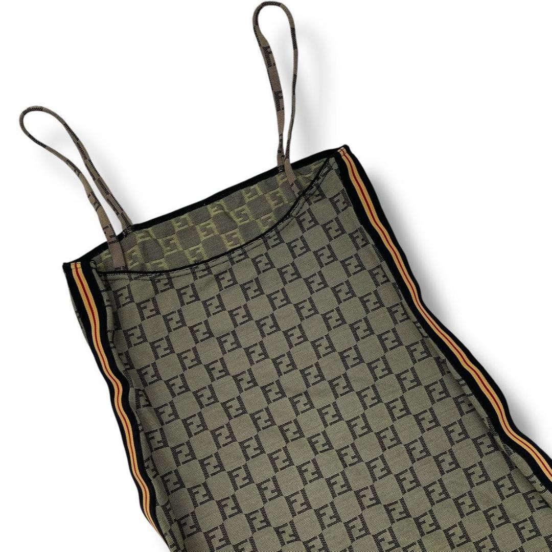 FENDI Zucca Camisole Dress Green Size 40 Length 35.8 inches