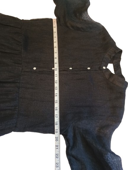 NWT Becasa Black Ruffle Tiered 3/4 Sleeve Linen Shorty Dress Size: XL