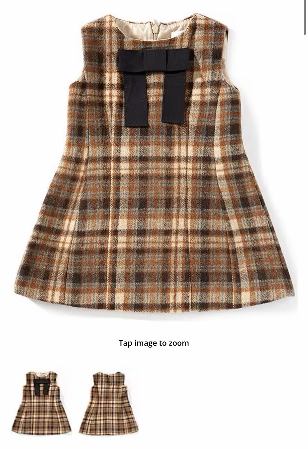a loves a Plaid Square Neck Sleeveless A-Line Bow Lined Woven Mini Dress L