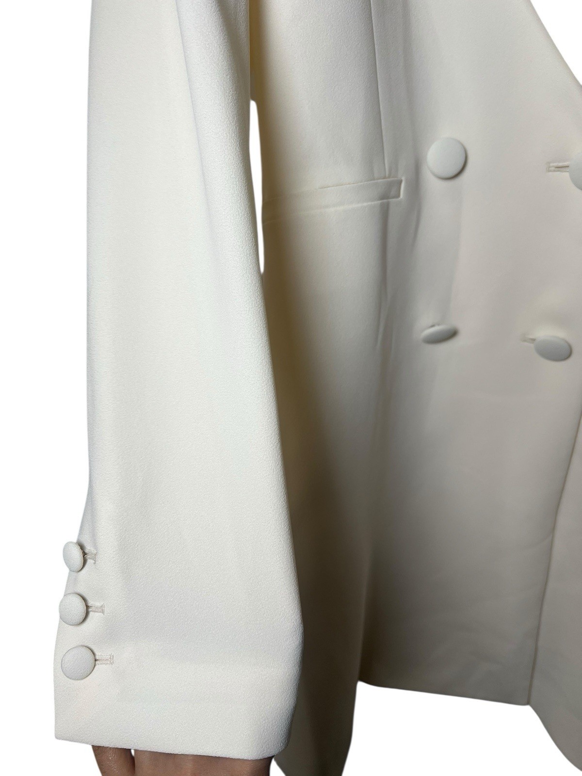 NWT alice + olivia Kryie Double Breasted Tuxedo Dress in Ecru White & Black