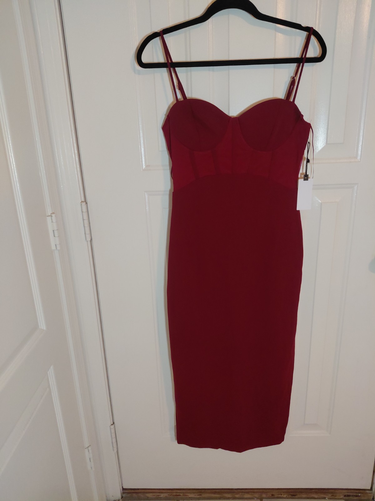 NWT Astr the label dress M Bustier Mesh Red Sweetheart Neckline Vintage Look
