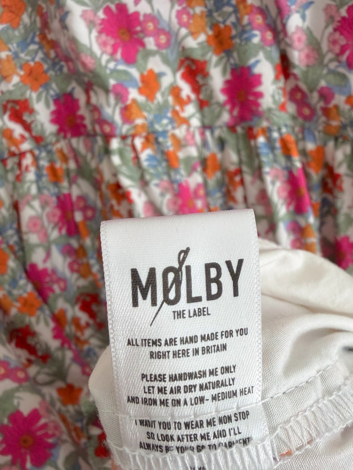 Molby the Label Bertie Maxi Dress Wildflower Floral Smock Collar UK 14 US 10