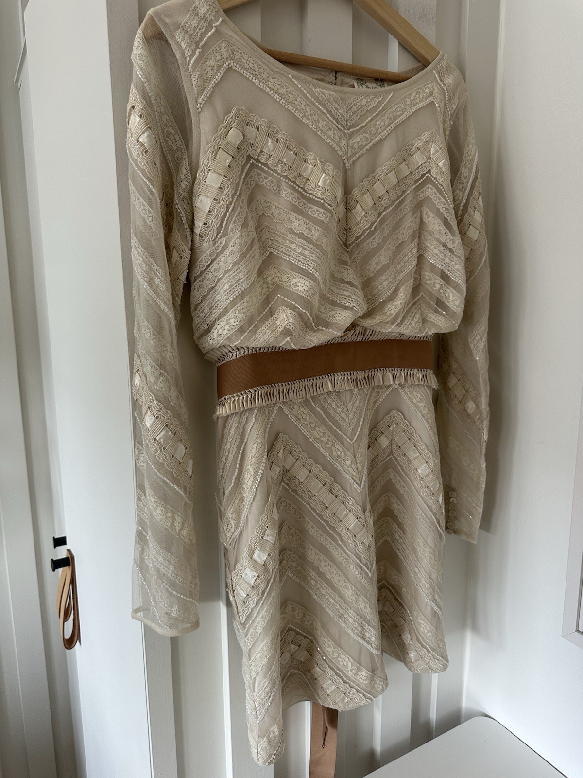 Free People New Romantics Future Heirloom Sequin Tulle Beaded Dress UK 8 US 4
