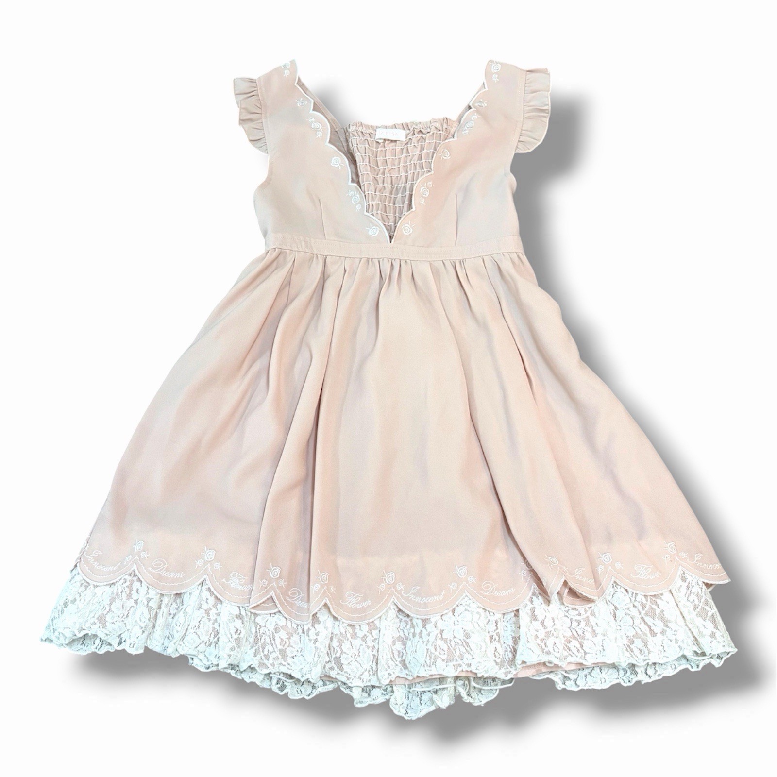 Liz Lisa Pink Embroidered Lace Dress Ruffle Kawaii Hime Gyaru Japan Size 0