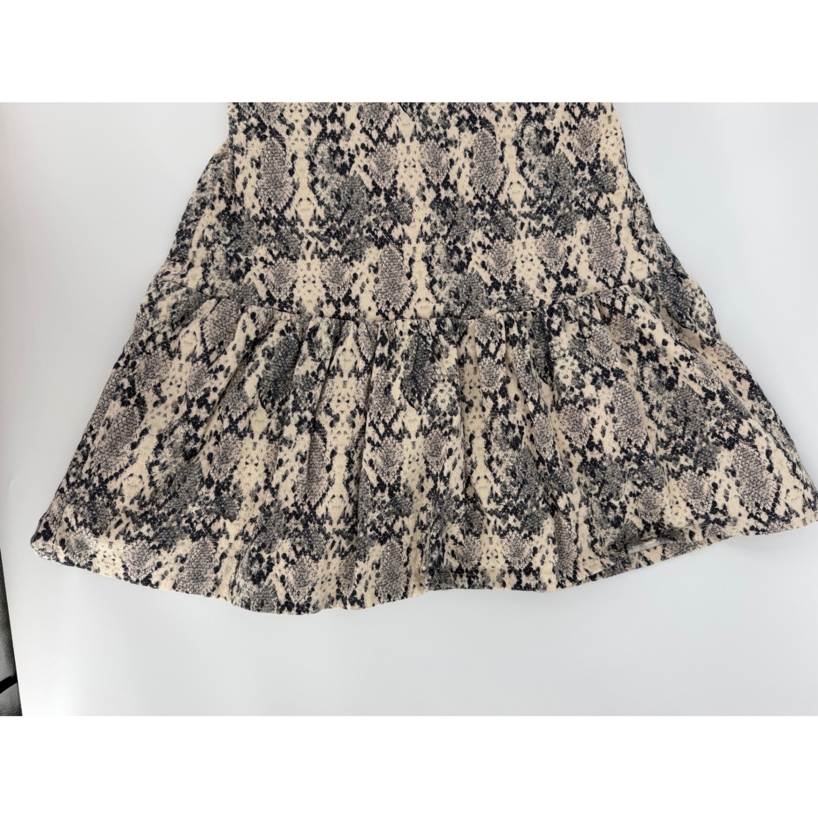 Free People Snake Print Halter Mini Dress Tan Black OB2027879 XS