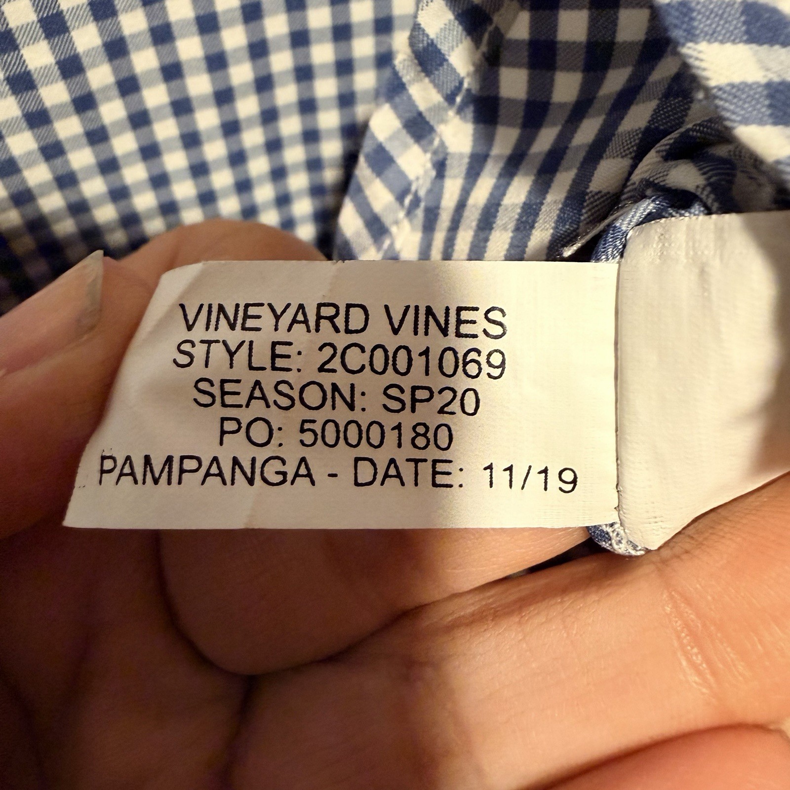 Vineyard Vines Performance Gingham Shirt Dress Navy Blue White Size 12