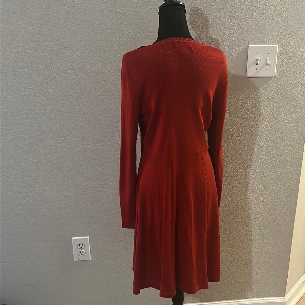 Jessica Howard Red Fit and Flare Bishop Sleeve Dress