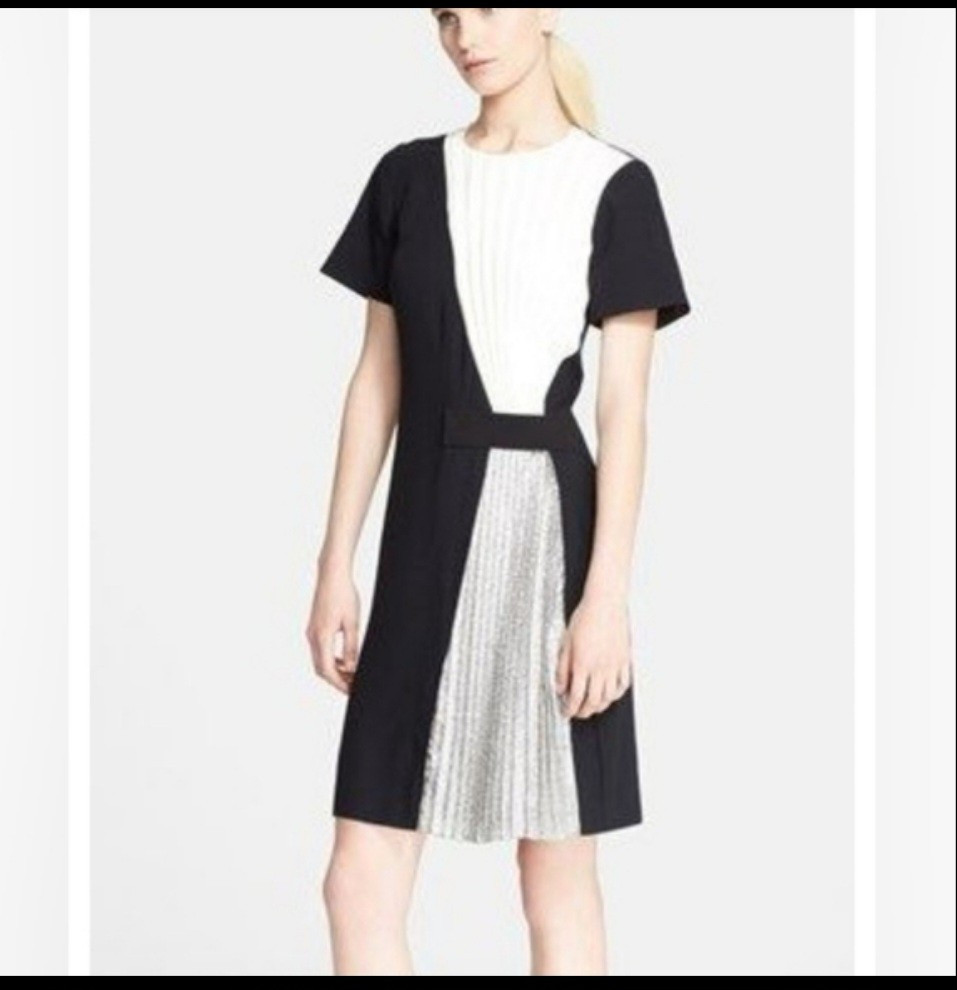Cedric Charlier Mid-Length Dress With Pleated Panel Size 8
