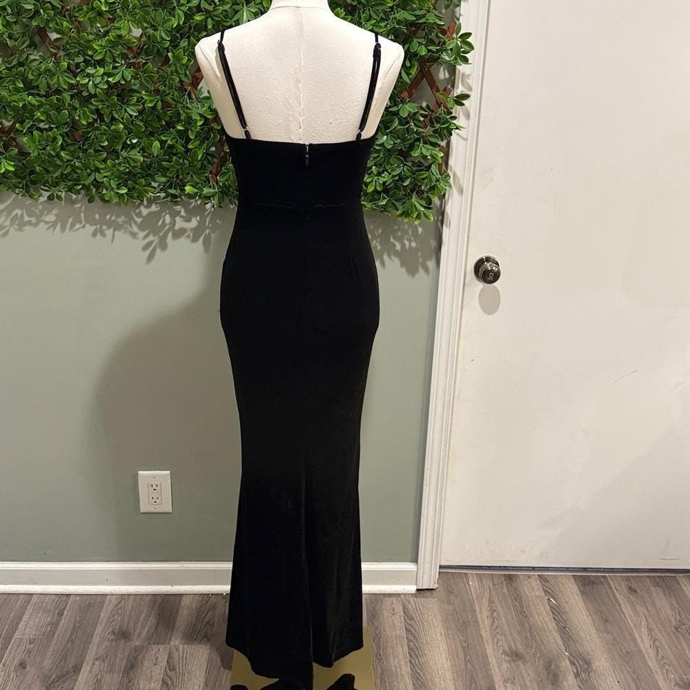 Stunning Invitation Black Velvet Ruched Dress