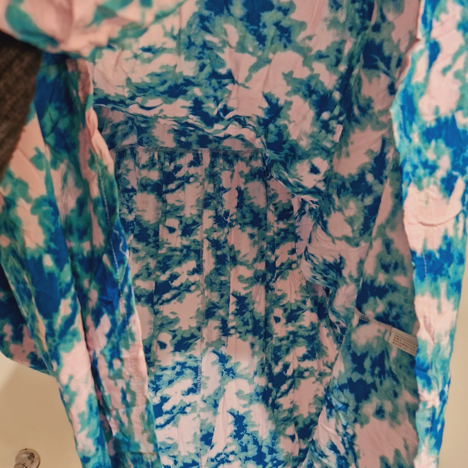 SHE STREET Colourful Print Boho Dress Pink Green Blue Tie Dye Size L One Size