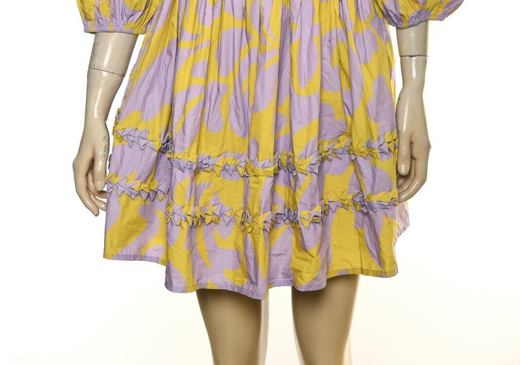 Rhode Resort Daya Printed Dress XS 2 Women’s Casual Puff Sleeve Short NEW 40243