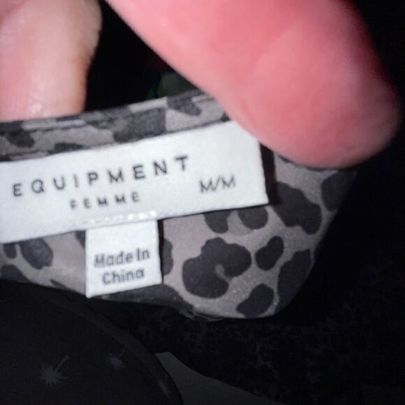 Equipment Zipporah Silk Leopard Print Mini Dress Silver Steel Multi Size M NEW