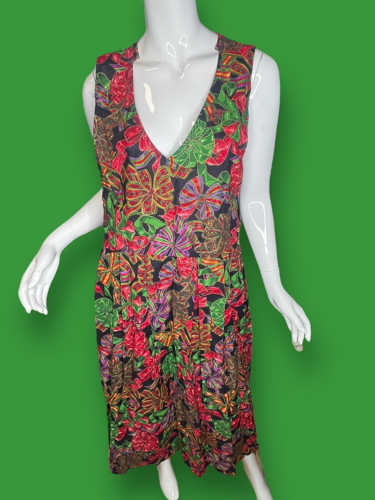 Pam’s Closet Vintage Christmas/Holiday Gift Bow Jumper Dress sz M EUC! Pls Read