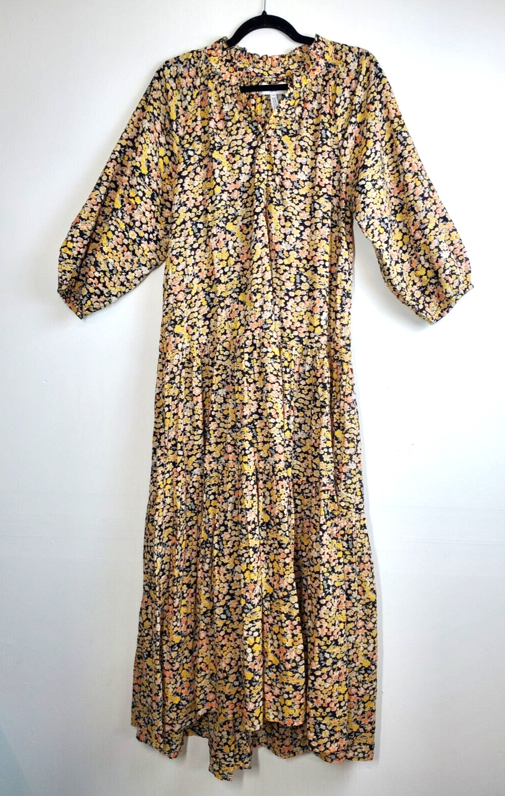 A PEICE APART Womens Medium Maxi Dress Tiered Long Bohemian Romantic Floral Eco