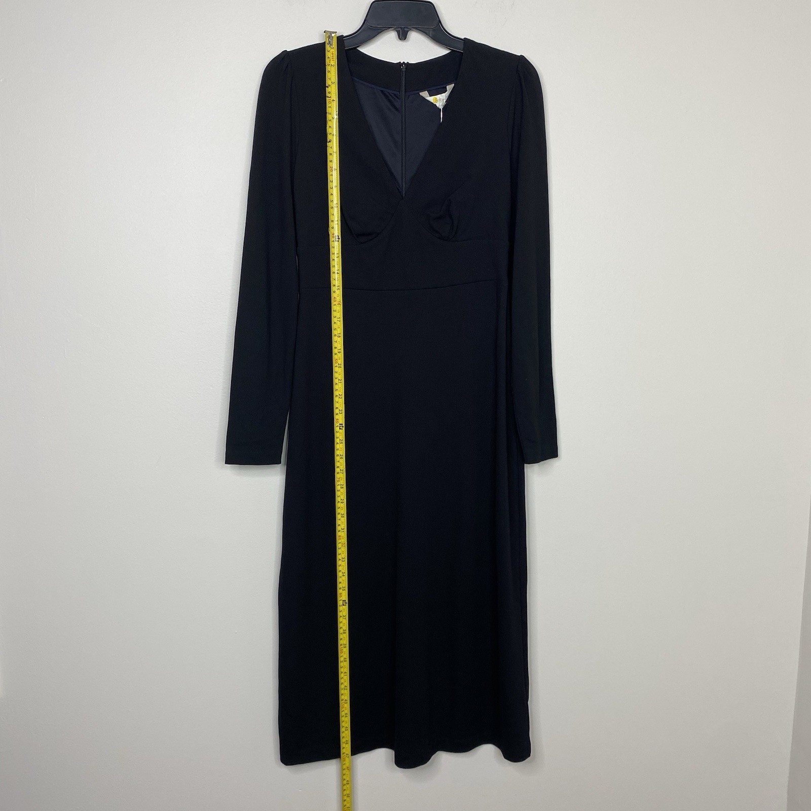 Boden V-neck Long Sleeve Classic Column Jersey Knit Midi Dress Size 4