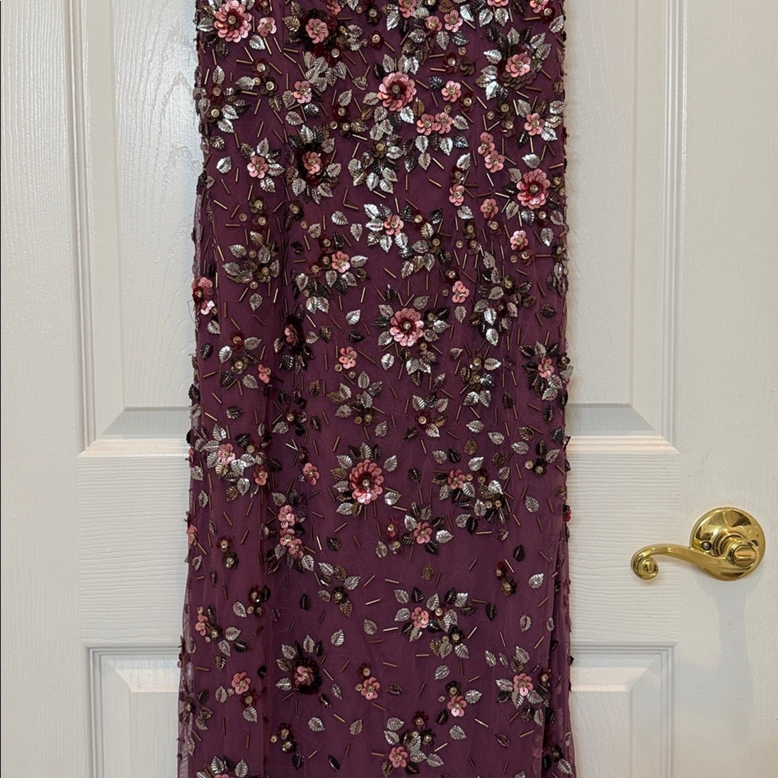 Mac Duggal 5477 Pink Floral Embellished Scoop Neck Evening Gown Size 6 NWT