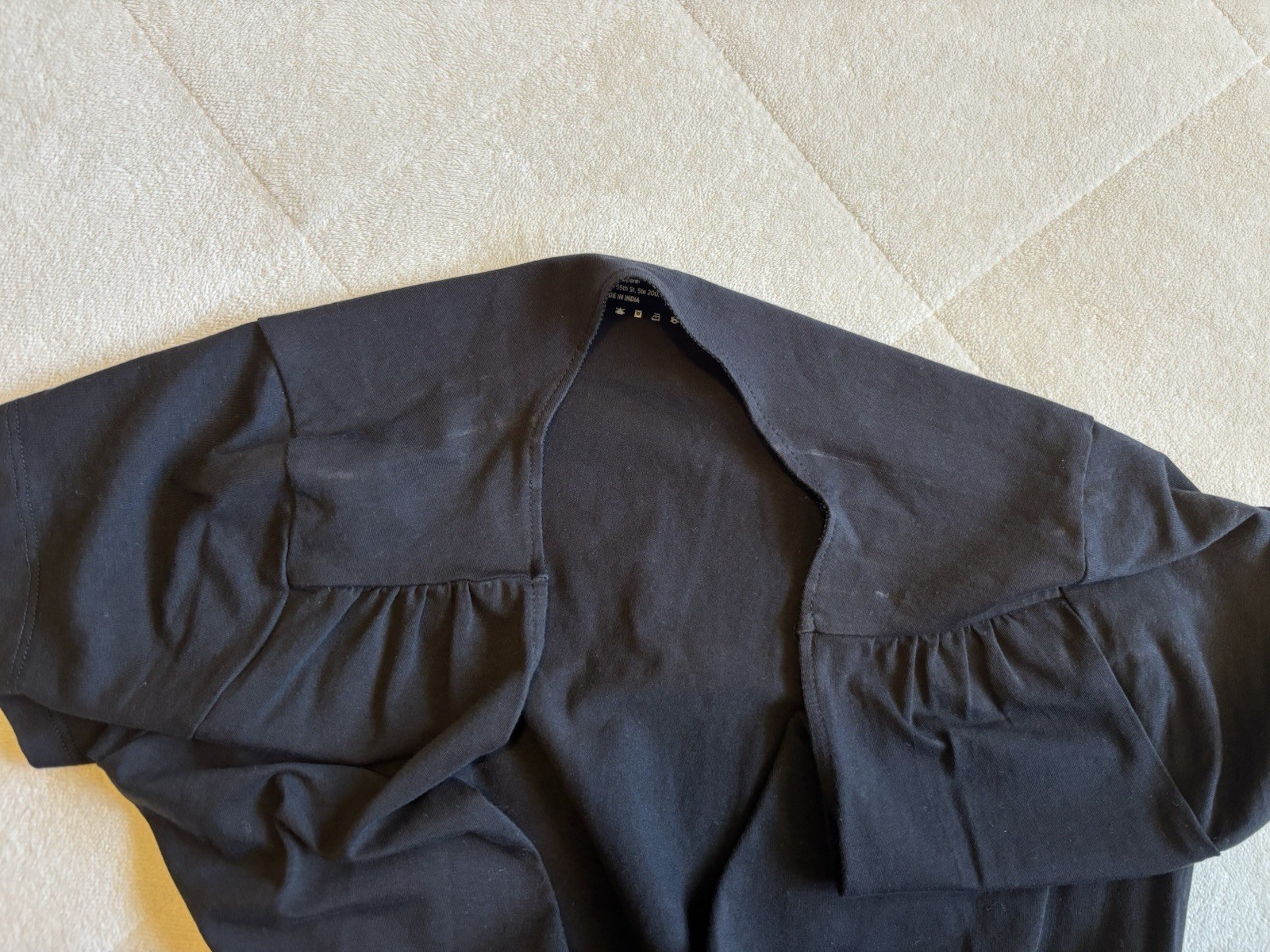 PACT Organic Cotton Black Wrap V Neck Dress Sz XS Short Slv (read description)