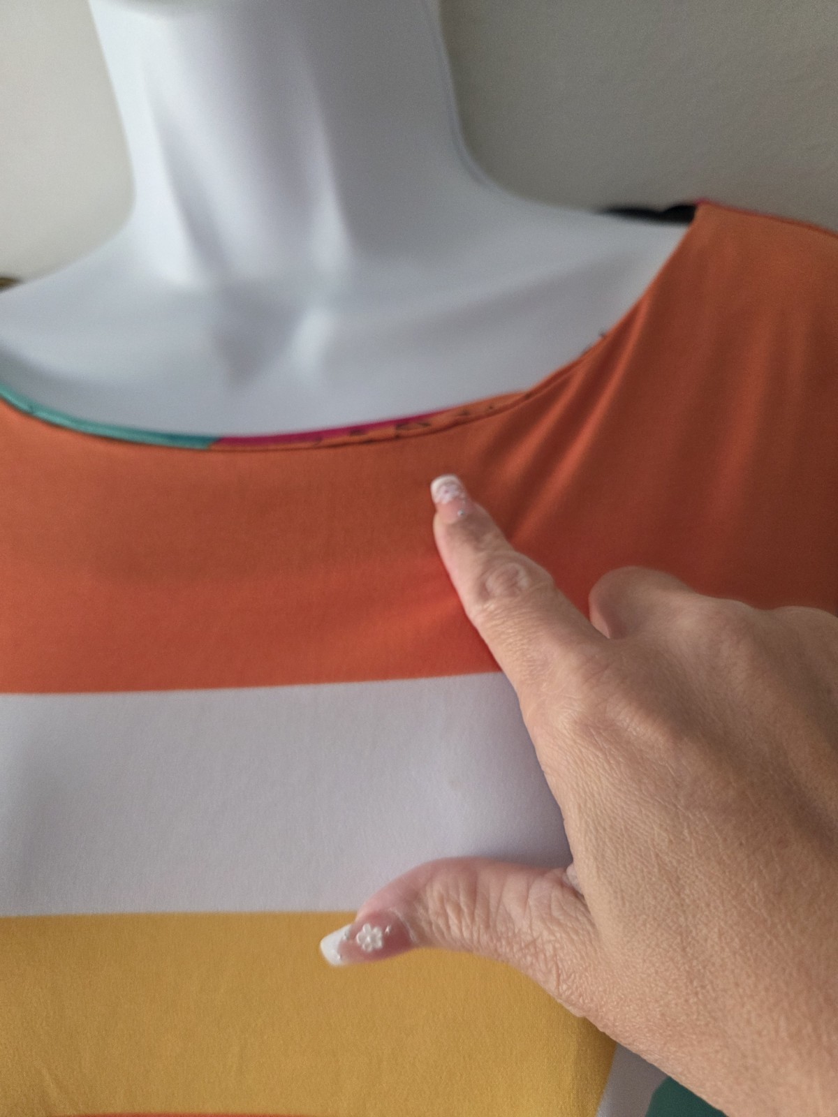Y2K Emma & Michele Multicolor Geometric Jersey Shift Dress | M | Boat Neck 3/4