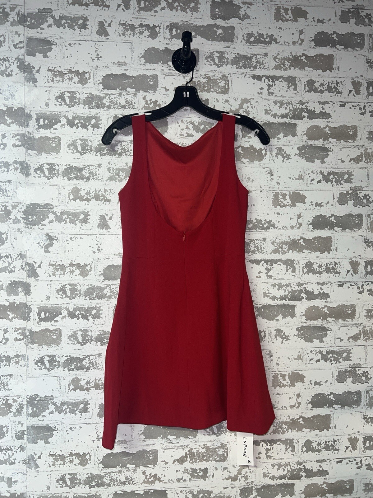 NWT! LuFeng Sleeveless Zipper Mock Neck Slim Fit A-line Mini Dress – RED Small