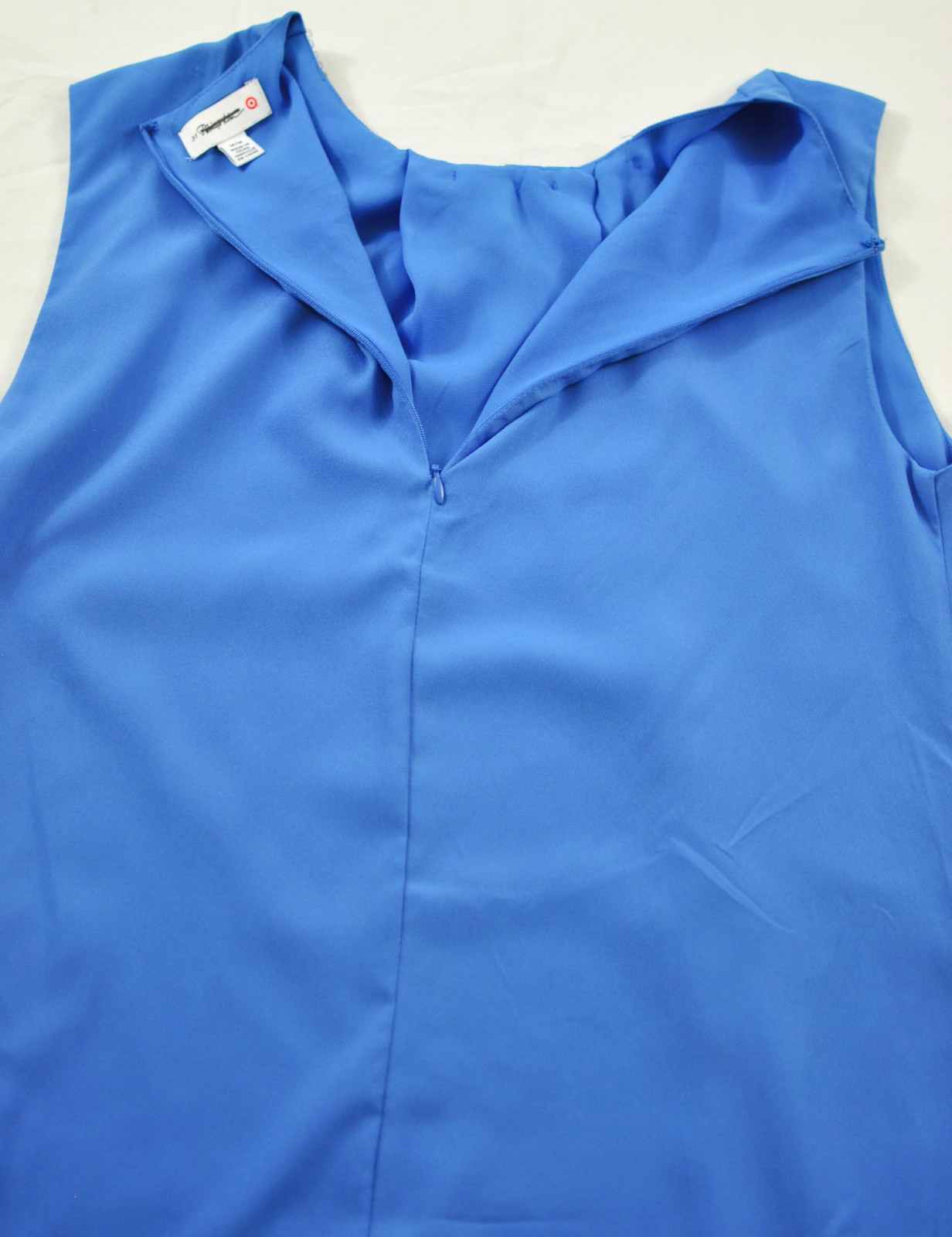 Phillip Lim dressy dress size medium blue sleeveless polyester back zipper new