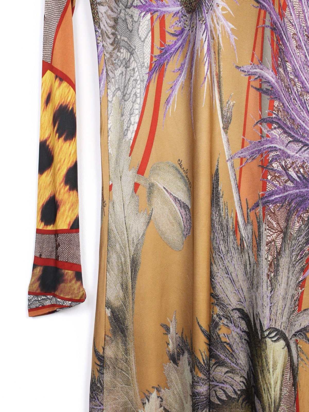 Roberto Cavalli Class Abstract Flower Print Dress, Size 44