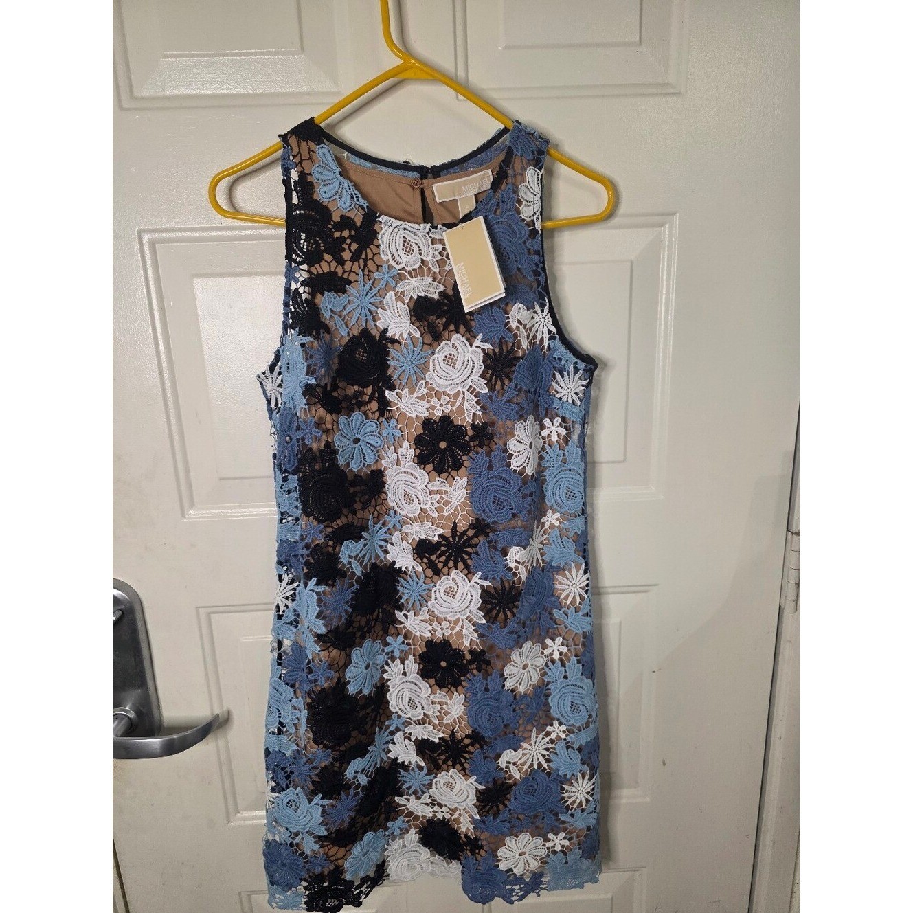 NWT Michael Kors Floral Lace Overlay Shift Dress Size 4