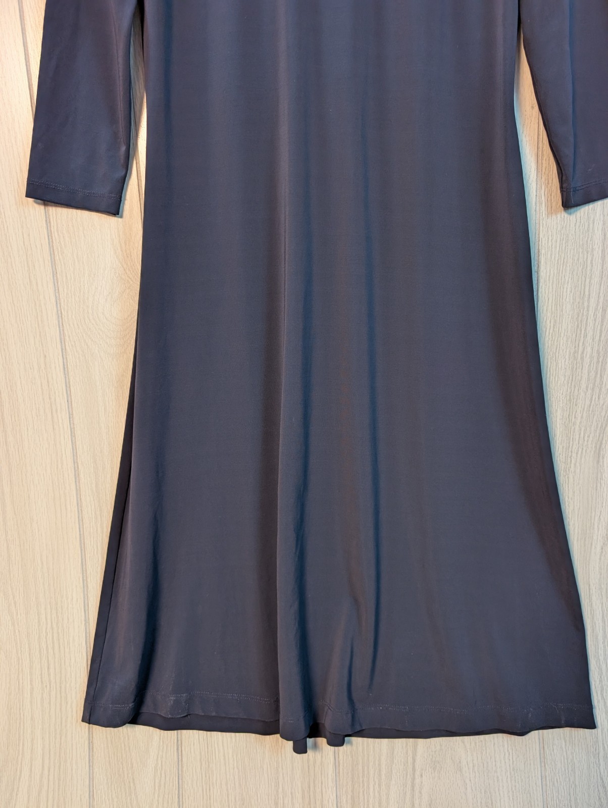Ralph Lauren Collection Mini V Neck Midi Day Dress Sz 10 3/4 Sleeve Black