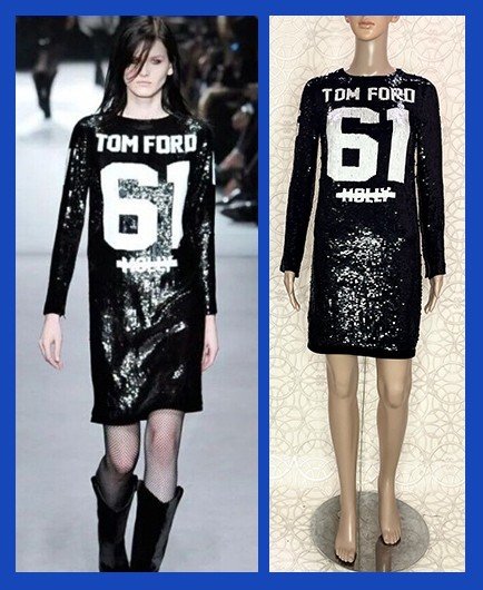 TOM FORD BLACK SEQUEEN DRESS ” HOLLY 61″ size TF 34 – US 0-2