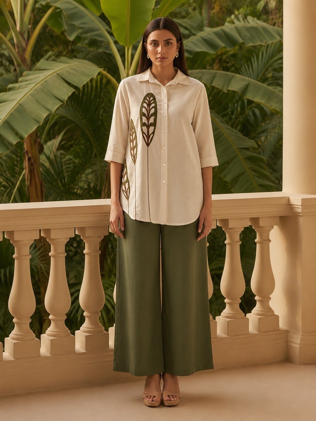 BOHO EMBROIDERED COTTON KURTI PANT DUPATTA SET WOMEN 3PC POCKET SUIT SIZE 3XL UP