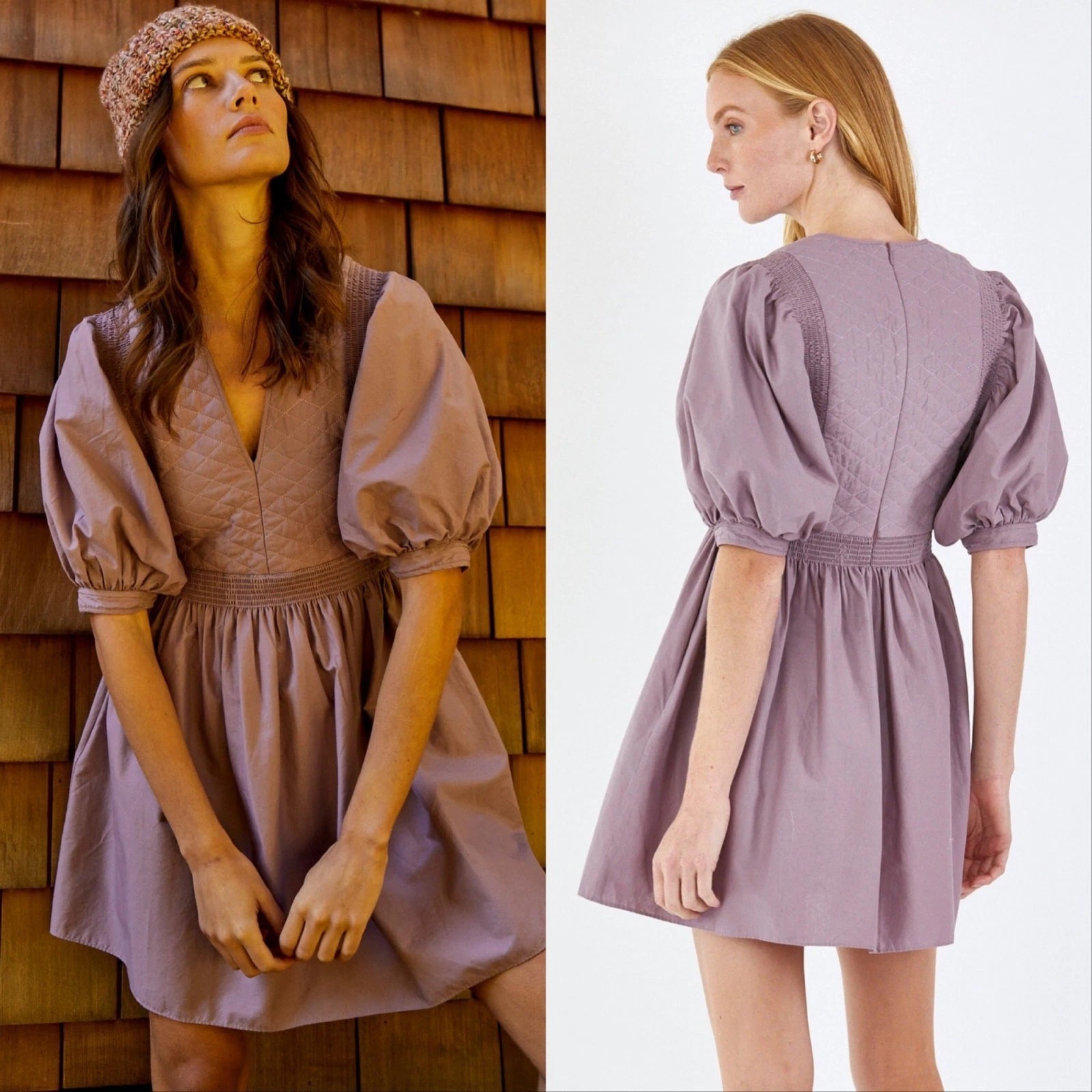 Hunter Bell Dixon Mini Dress Garden Shadow Purple Feminine Whimsy Cottage M B30