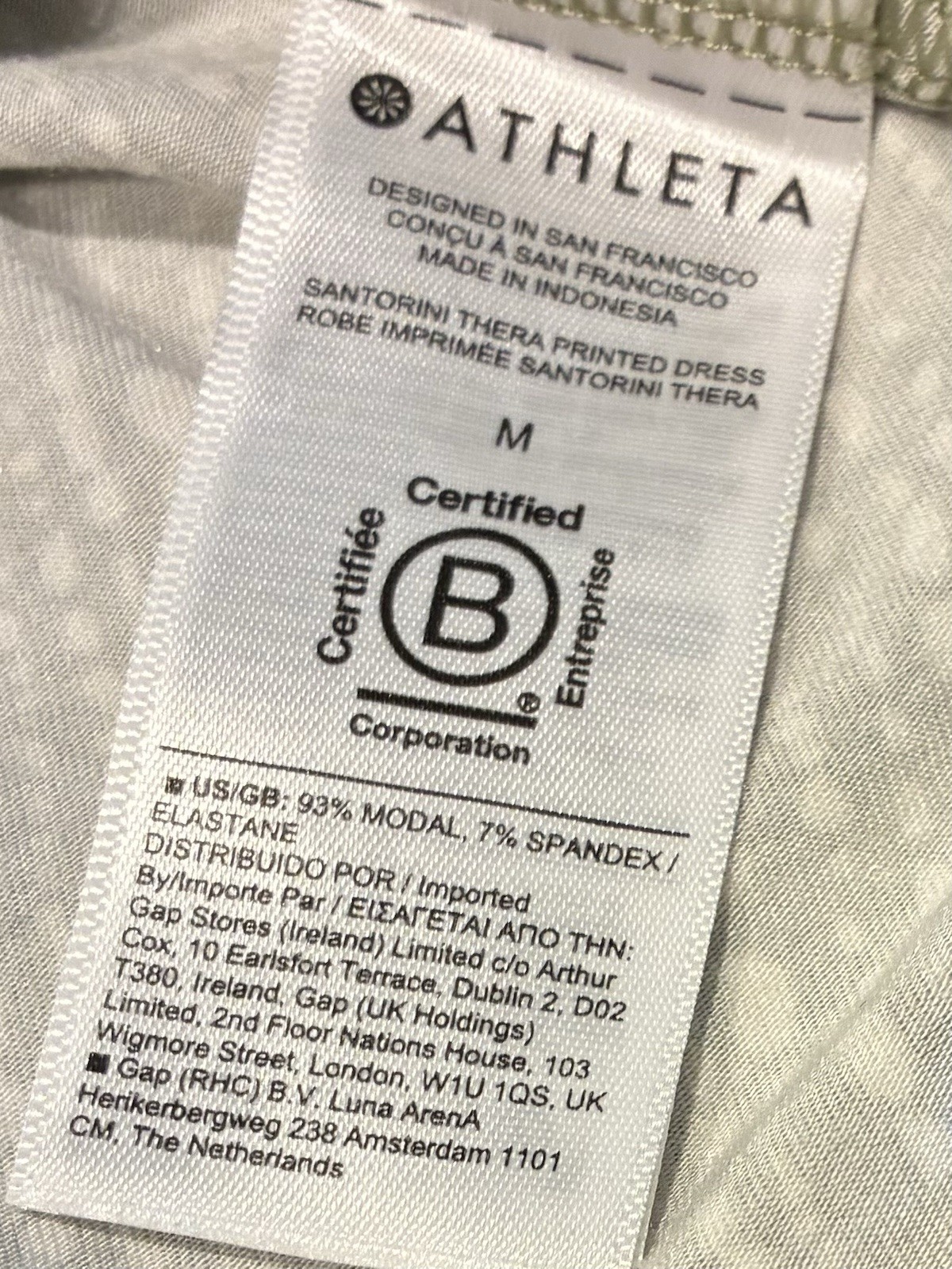 Athleta Santorini Thera Dress Mid Thigh Length Eucalyptus SZ.med