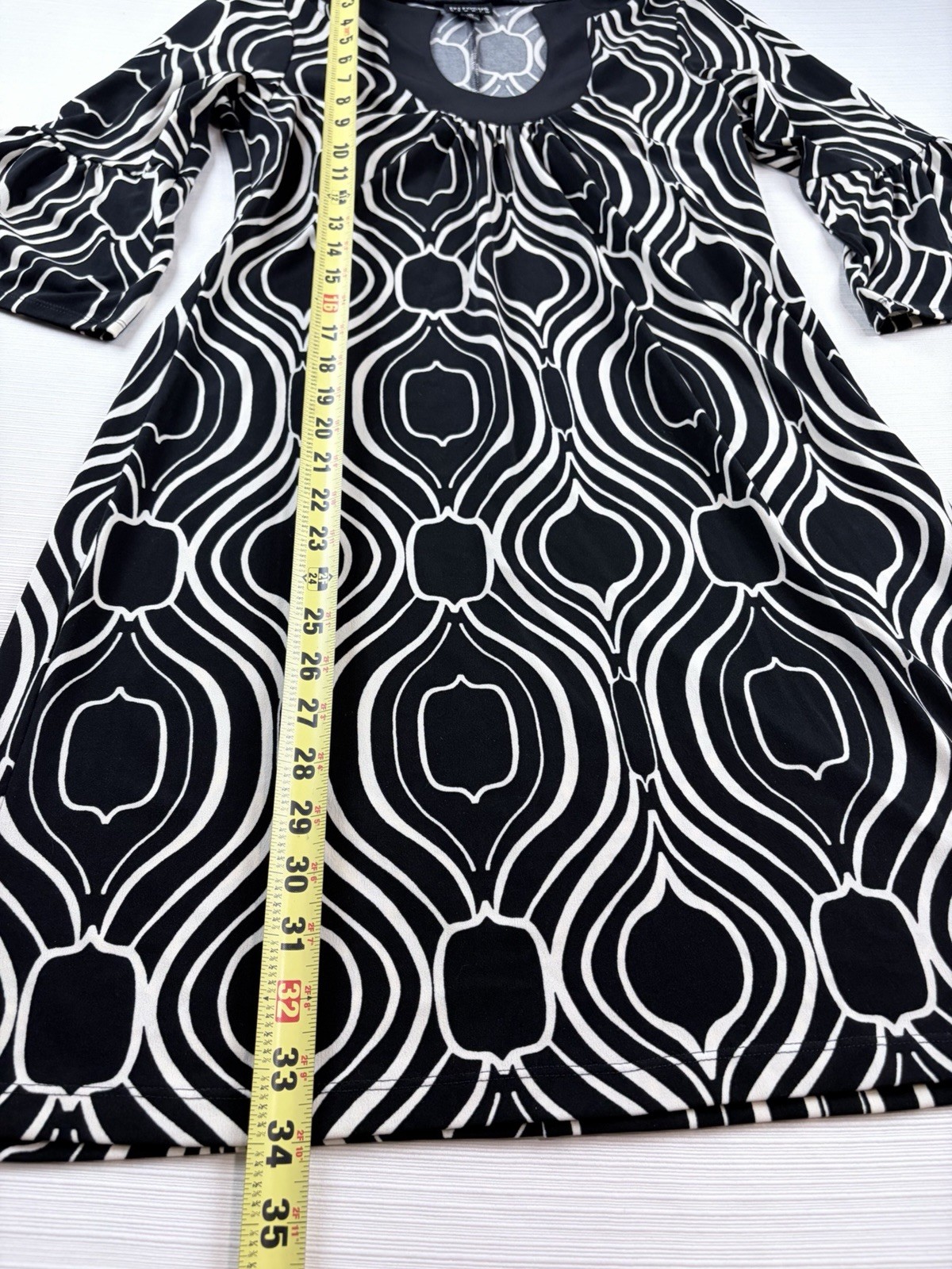 En Focus Studio Black and White Patterned Dress