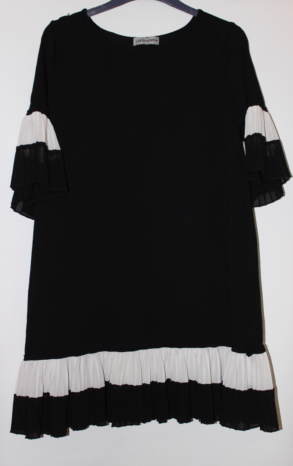 Laetitia Mem Black Mix Tunic Dress Size S