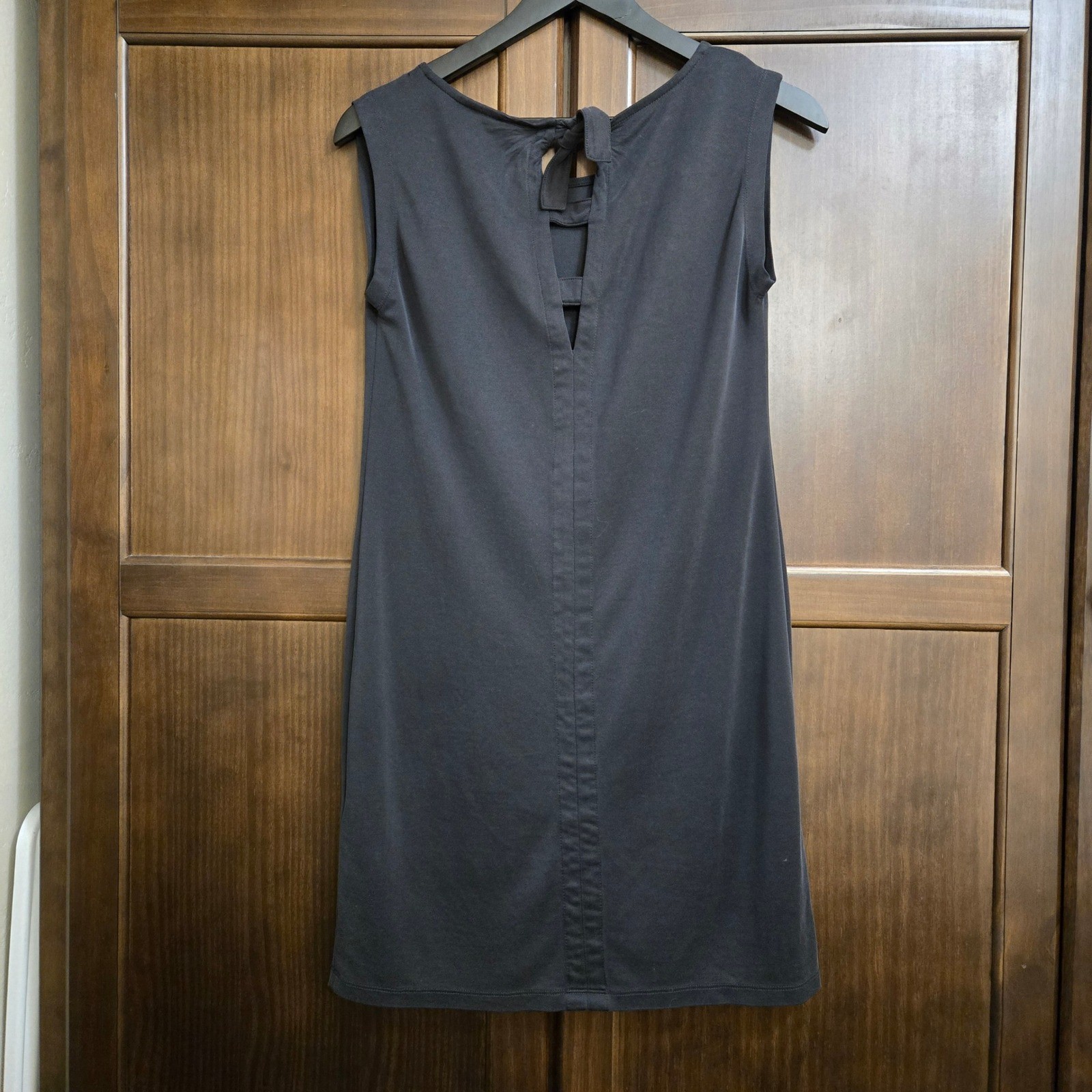 Sigrid Olsen Womens XS Gray Sleeveless Tie Back Shift Dress Modal Blend RN 59478