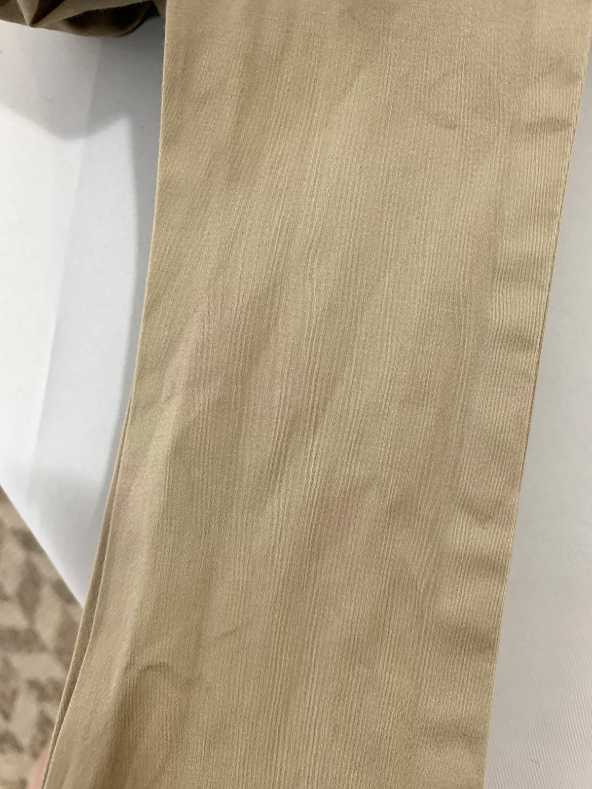 Talbots Sundress Womens Petite 8 Khaki Cotton Stretch Neutral Bow V-Neck
