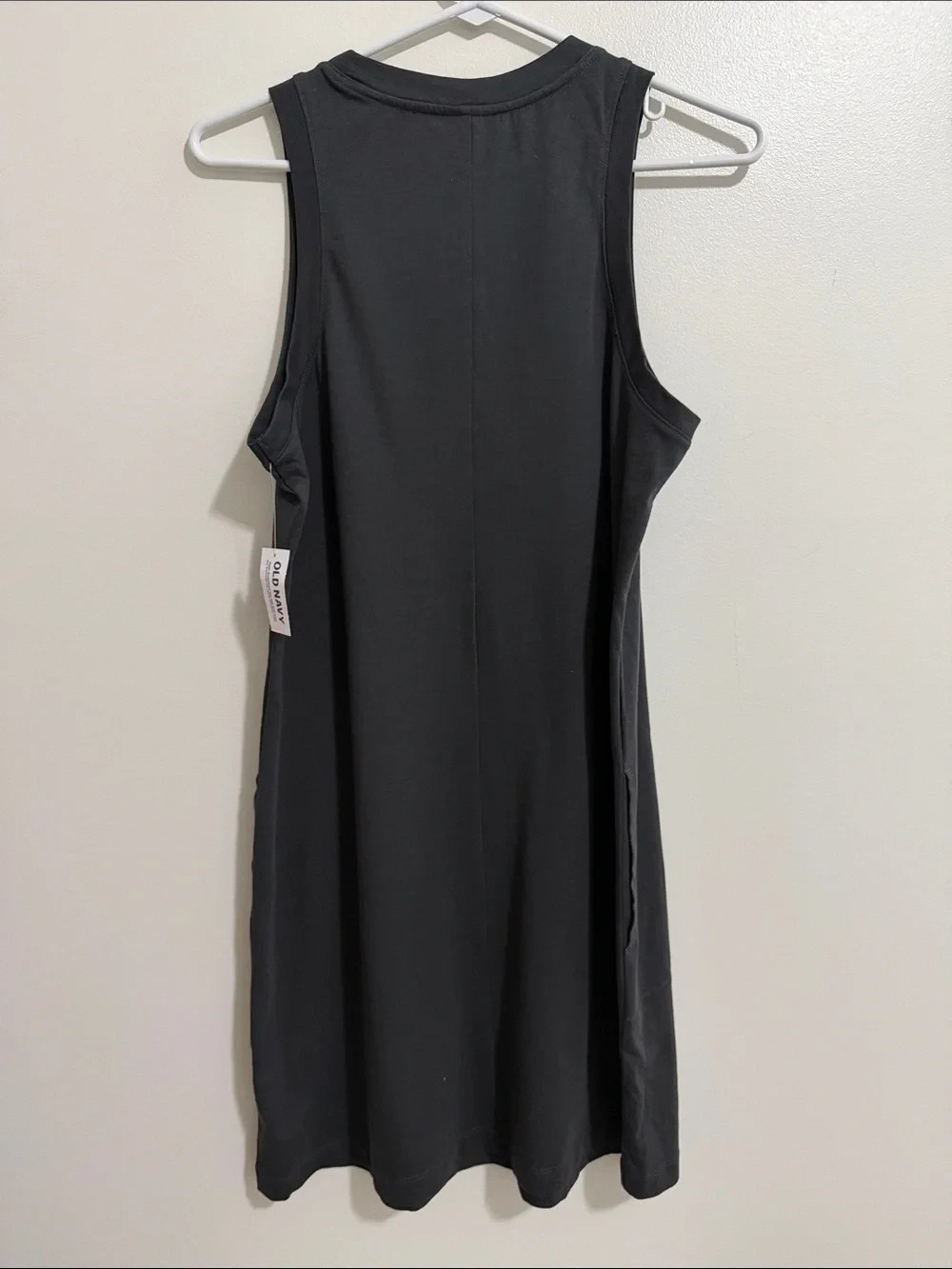 NWT Old Navy Gray Sleeveless Tank Tee T-Shirt Mini Dress Pockets Womens Small