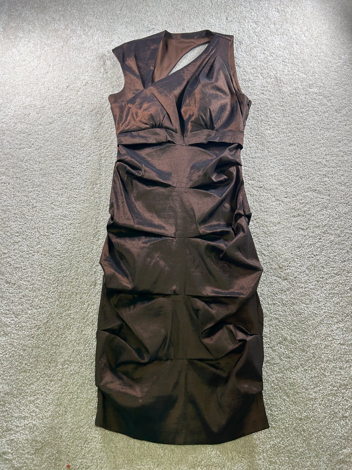 JAX Women’s Brown Size 6 Sleeveless Cocktail Dress Nylon Spandex