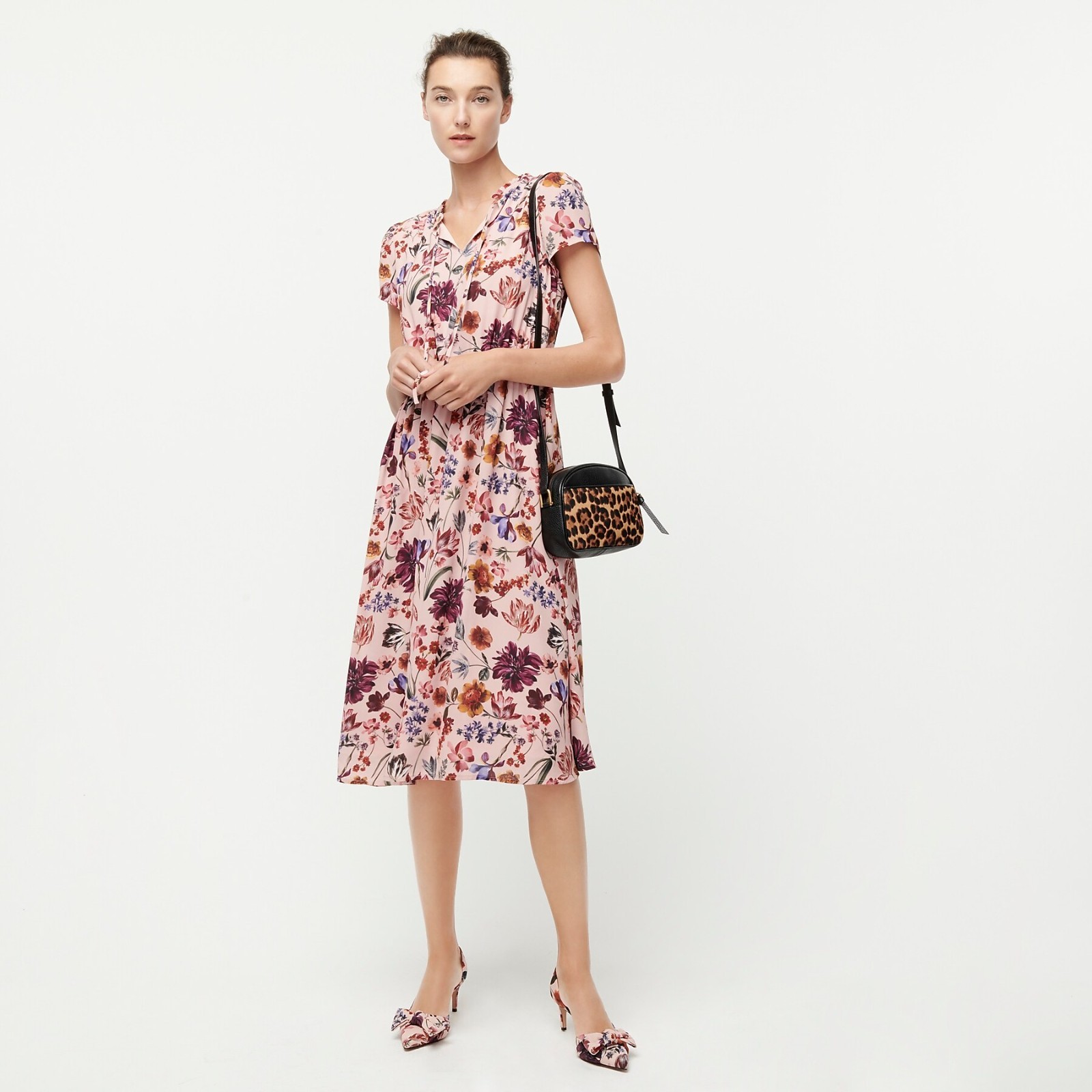 NWT 2019 J.Crew Short Sleeve Midi Dress in Dutch Floral Size XS