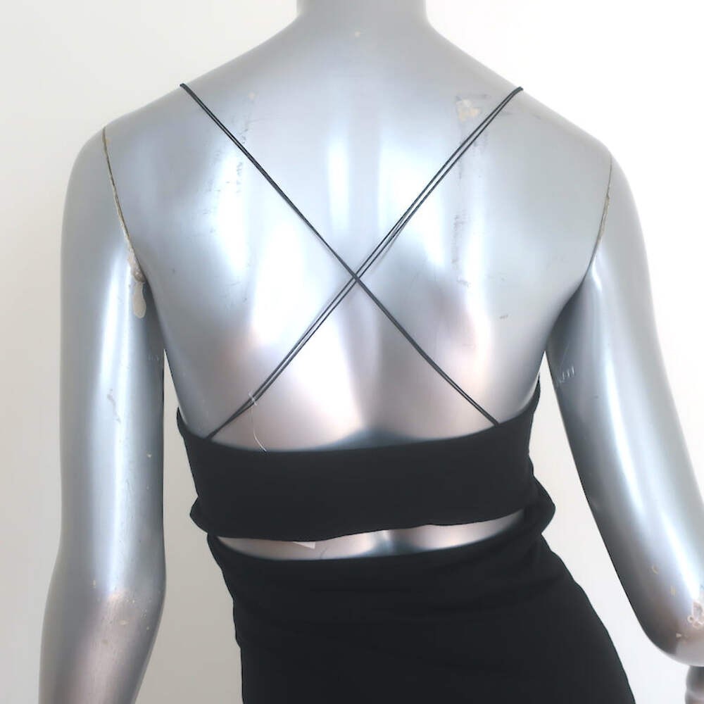 T by Alexander Wang Cutout-Back Midi Dress Black Stretch Jersey Size Small NEW
