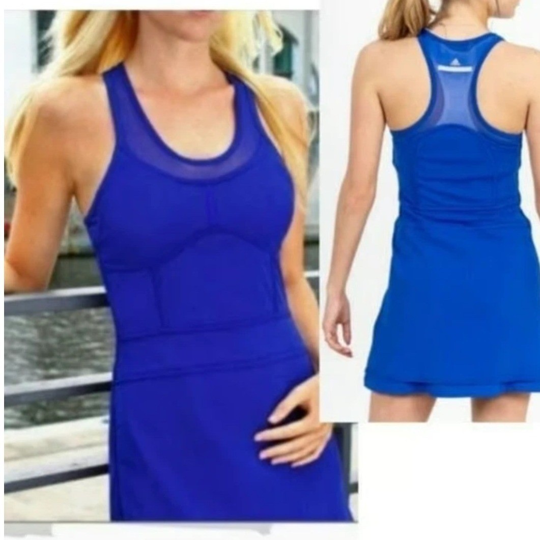 Adidas by Stella McCartney Royal Blue Mesh Racerback Tennis Court Dress Luxury