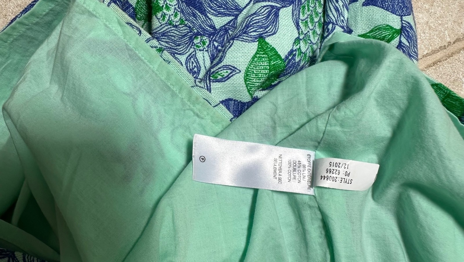Vineyard Vines Blue Linen Cotton Cordia Floral Bird Embroidered Tunic Dress Sz 4